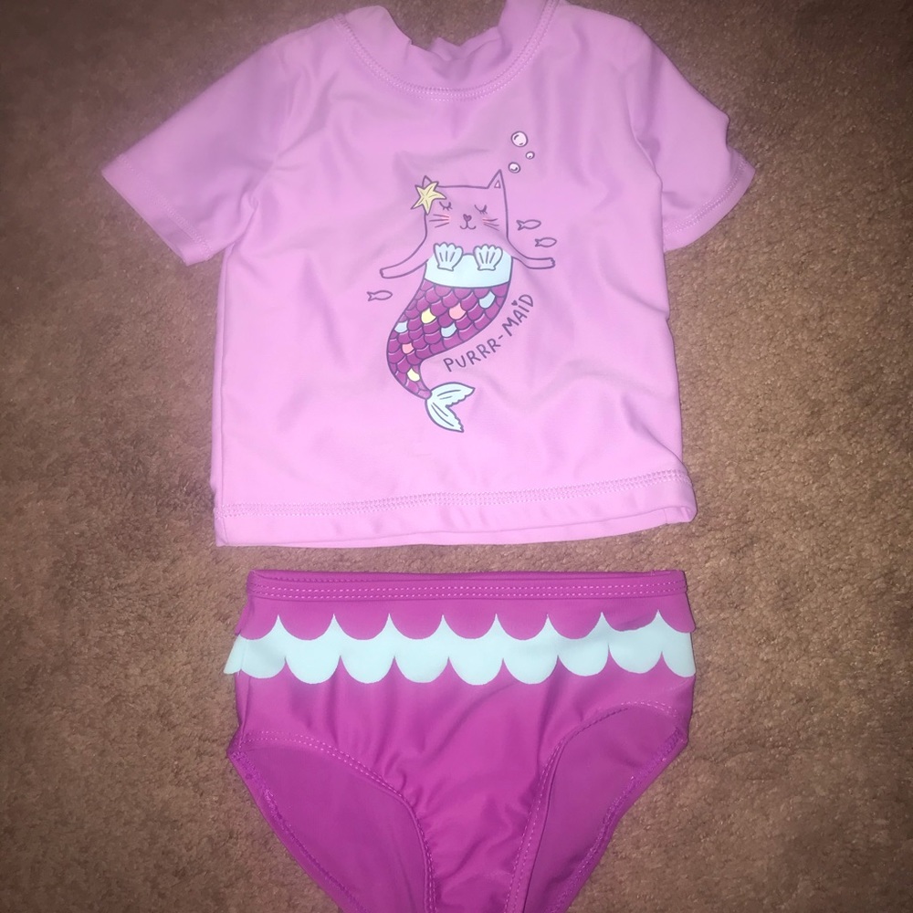 Infant Girls Rash Guard Swim Set